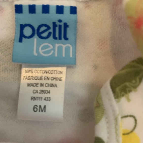 🌟3/$15🌟Petit Lem Short Sleeved Bodysuit Baby Size 6M - Picture 4 of 4